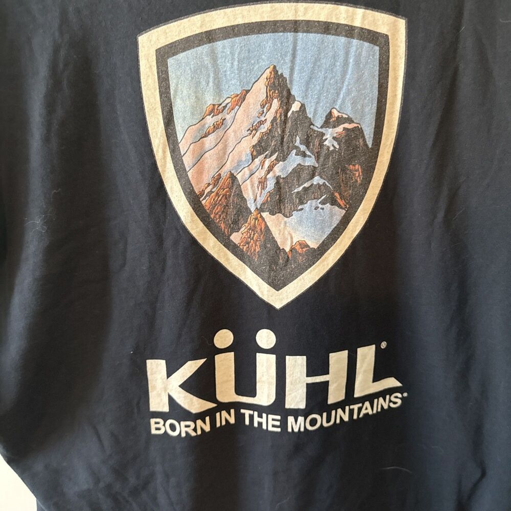 Kuhl Shirt Mens XXL Graphic Tee Logo Wildfibre Mountains Outdoor Organic Cotton